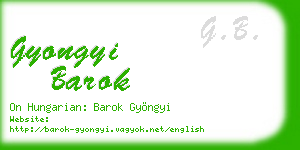 gyongyi barok business card
